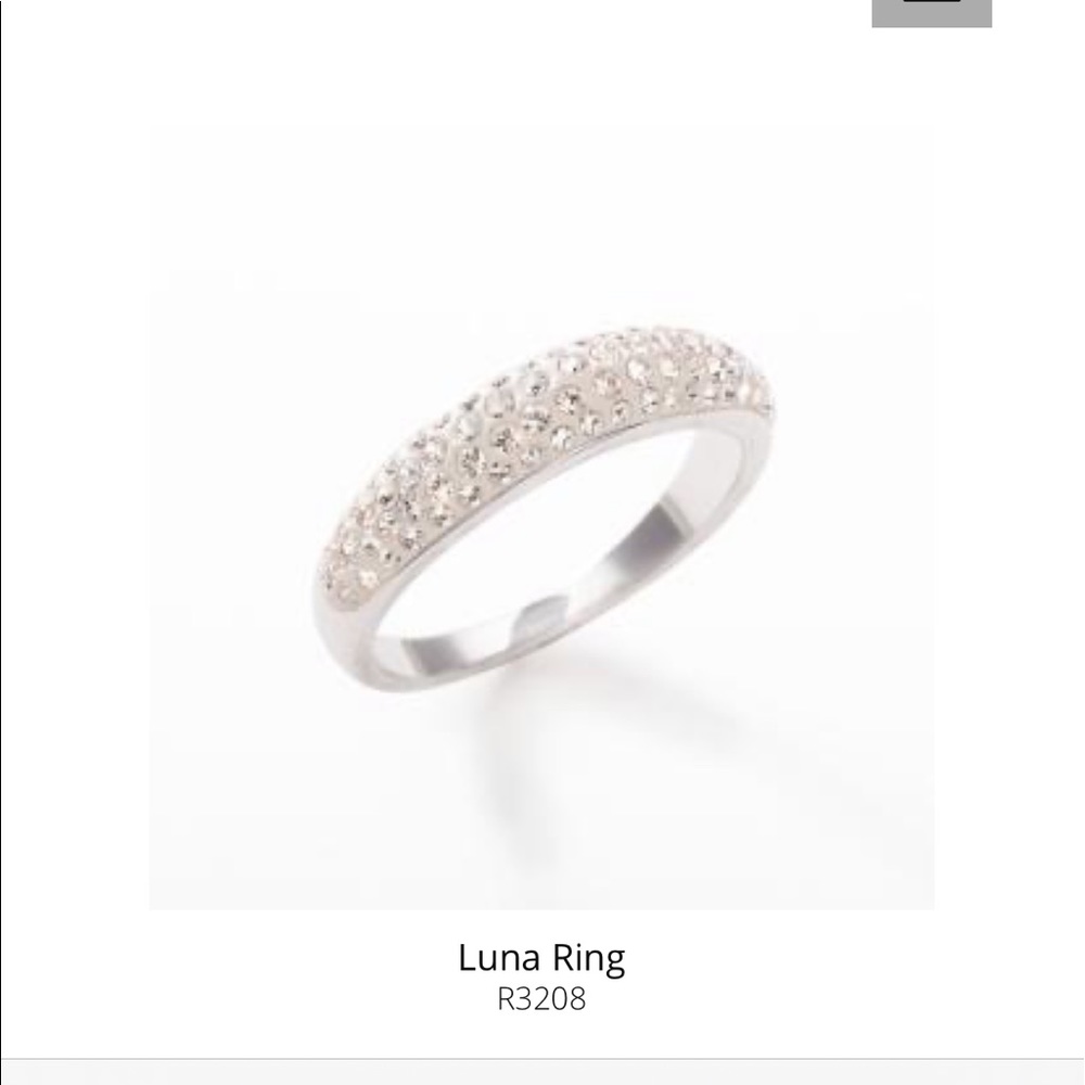 Touchstone “Luna” Ring Rhodium Plating Swarovski
